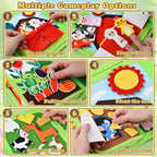 Toddlers Montessori Toys Farm Animal Story Busy Cloth Book Preschool Learning Fine Motor Toys Kids Early Education Felt Book